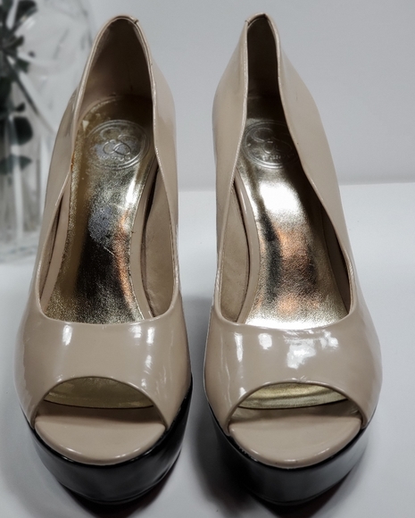 New Jessica Simpson Open-Toe Slip On Nude Wedges - Picture 2 of 8